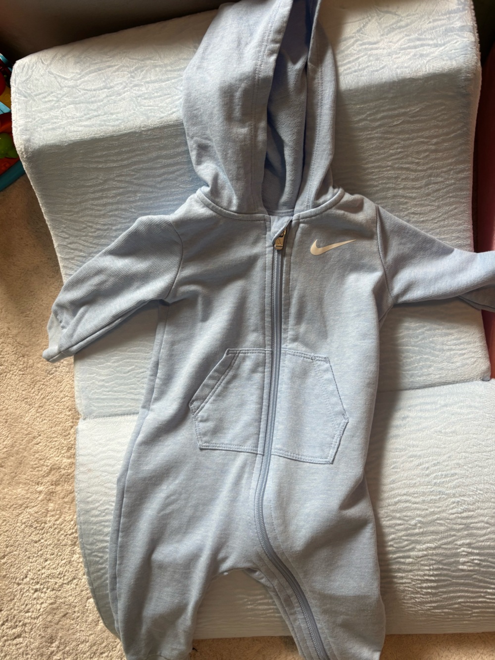 Nike Light Blue Infant Zip Hoodie with Swoosh